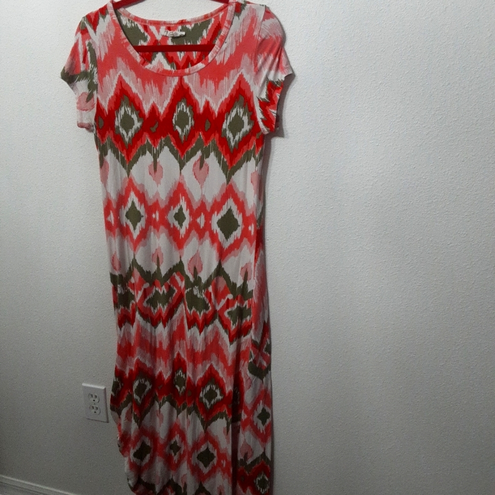 Dept 222 maxi ikat pattern tank dress.  Multi colored size M preowned